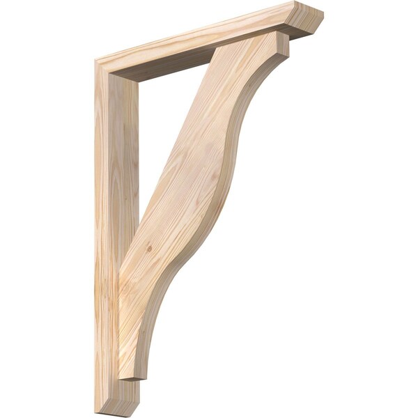 Ekena Millwork Funston Slat Smooth Bracket w/ Offset Brace, Douglas Fir, 3 1/2"W x 20"D x 28"H BKT0402X20X28FST06SDF - main